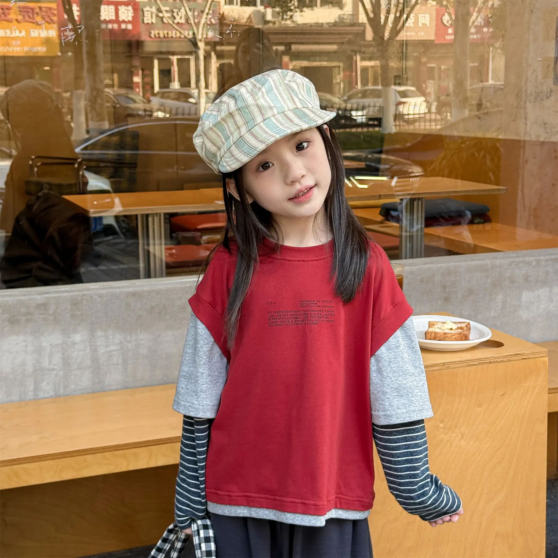 2026 Spring New Children Long Sleeve T Shirts Fashion Girls False Two Piece T Shirts Kids Casual Tops Baby Boy Cotton Tees
