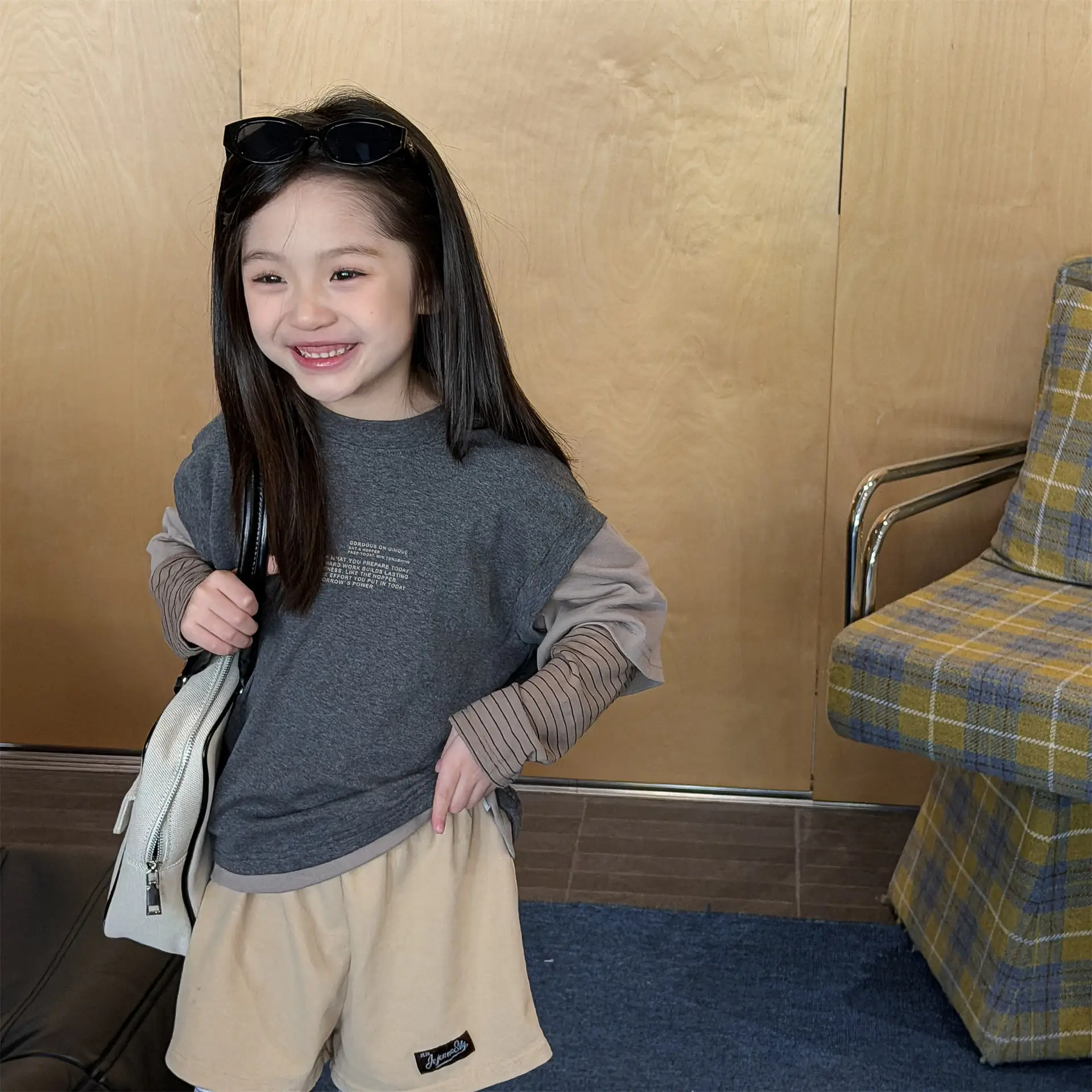 2026 Spring New Children Long Sleeve T Shirts Fashion Girls False Two Piece T Shirts Kids Casual Tops Baby Boy Cotton Tees