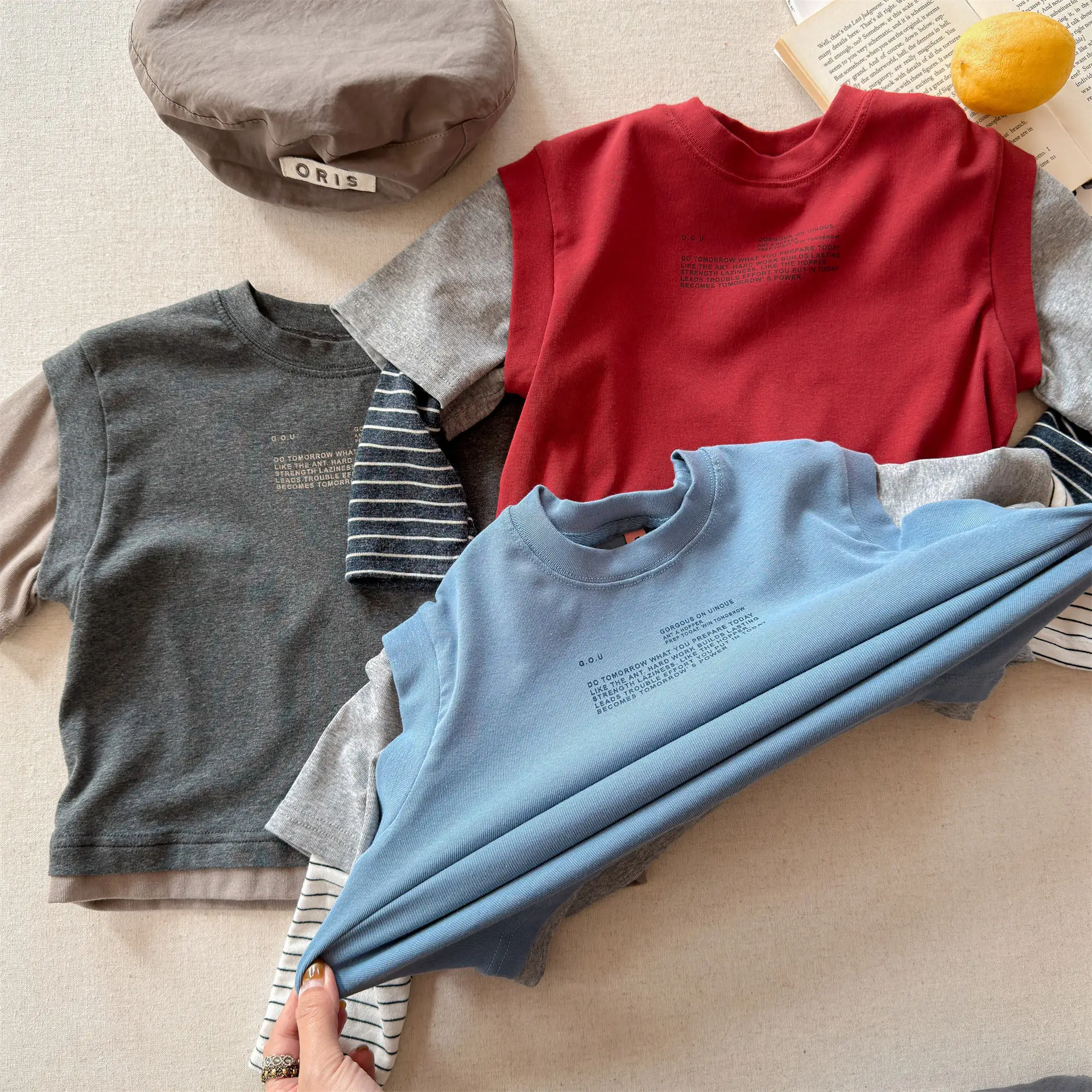 2026 Spring New Children Long Sleeve T Shirts Fashion Girls False Two Piece T Shirts Kids Casual Tops Baby Boy Cotton Tees