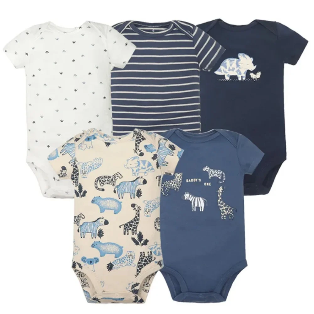 5PCS Baby Bodysuit For Newborns Summer Baby Romper Boy Clothes 0‑24M Newborn Clothing Infant Soft Cotton Cartoon Baby Clothes