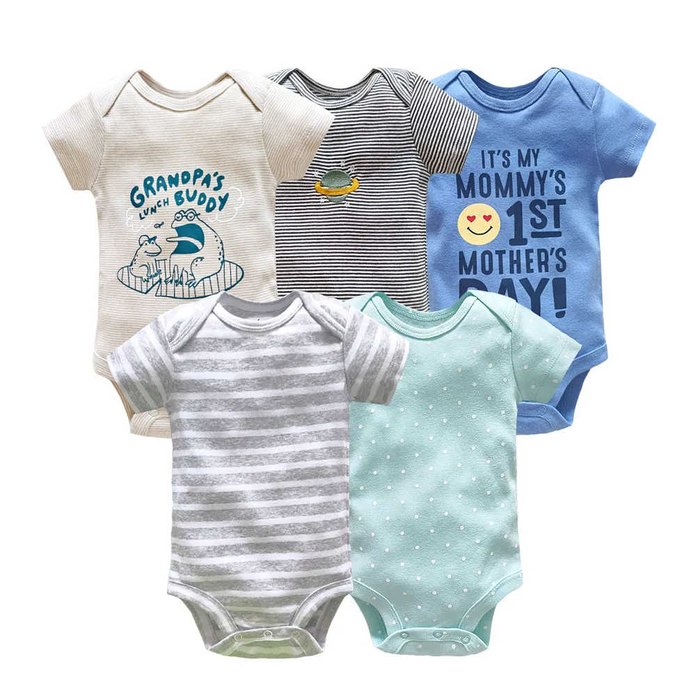 5PCS Baby Bodysuit For Newborns Summer Baby Romper Boy Clothes 0‑24M Newborn Clothing Infant Soft Cotton Cartoon Baby Clothes