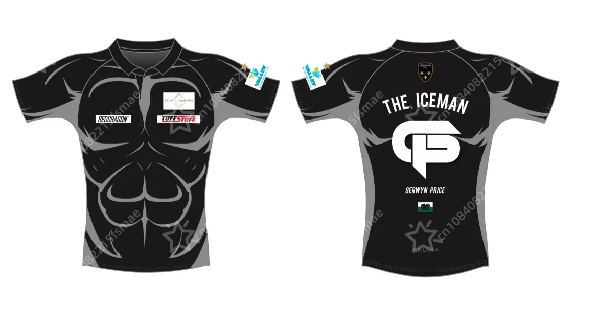 Professional Gerwyn Price Iceman Darts Shirt Men's Quick Dry Breathable Darts Jersey Polo Sports Training Team Tee Uniform Tops