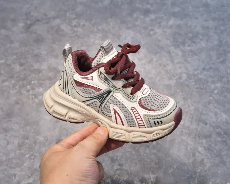 Boys Girls Running Shoes Mesh Breathable Children Sneakers Thick Soft Sole 2025 New Fashion Kids Sports Shoes for Students Trend