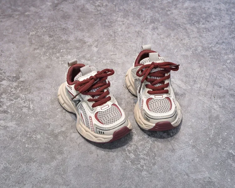 Boys Girls Running Shoes Mesh Breathable Children Sneakers Thick Soft Sole 2025 New Fashion Kids Sports Shoes for Students Trend