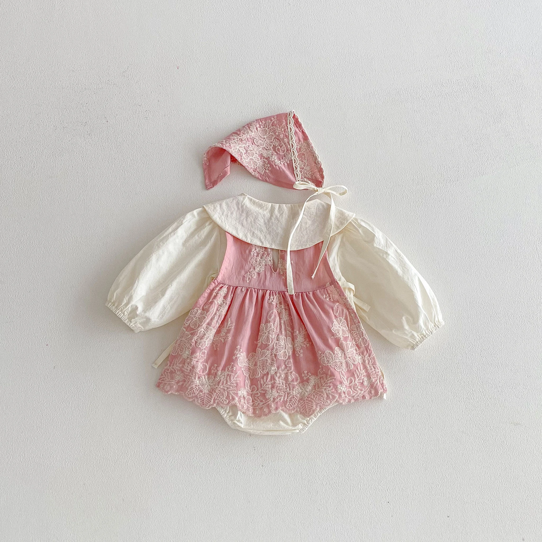 Spring and Autumn baby One-Piece Outfit, Stylish Girls' Diaper Dress, Princess Set, Crawl Suit Set