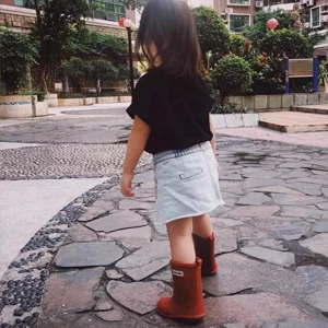 Tree Grandpa Toddler Rain Boots For Boys And Girls - Lightweight Flexible Rubber Kid Rain Boot With Non Slip Sole Slip-on Design