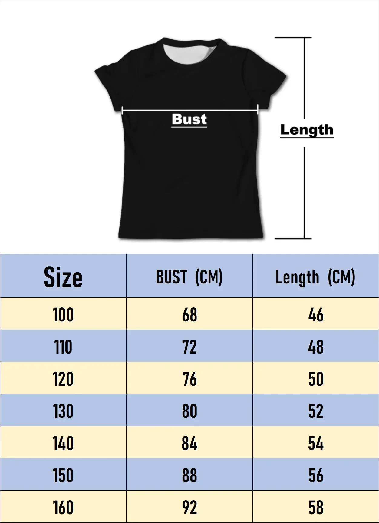 Pure Cotton Personalized Gift T-shirt Tops Custom T-shirts, Printed with Your Design, Logo Text Children's Round Neck Printed