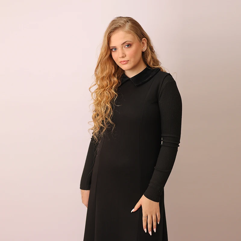Shabbos Long Sleeve Knit Maxi Dress And Cardigan Set Square Collar Casual Outfit New Fall Collection XS-3XL