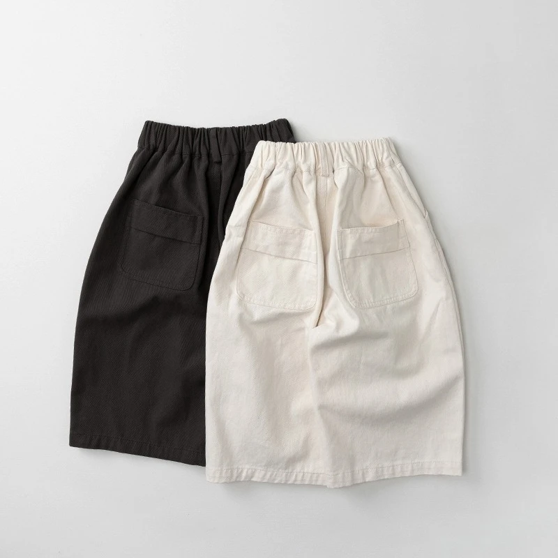 2026 Spring Children Casual Pants 1-6T Simple Style Girls Solid Color Wide Leg Pants Korean-style Boys One Button Loose Trousers