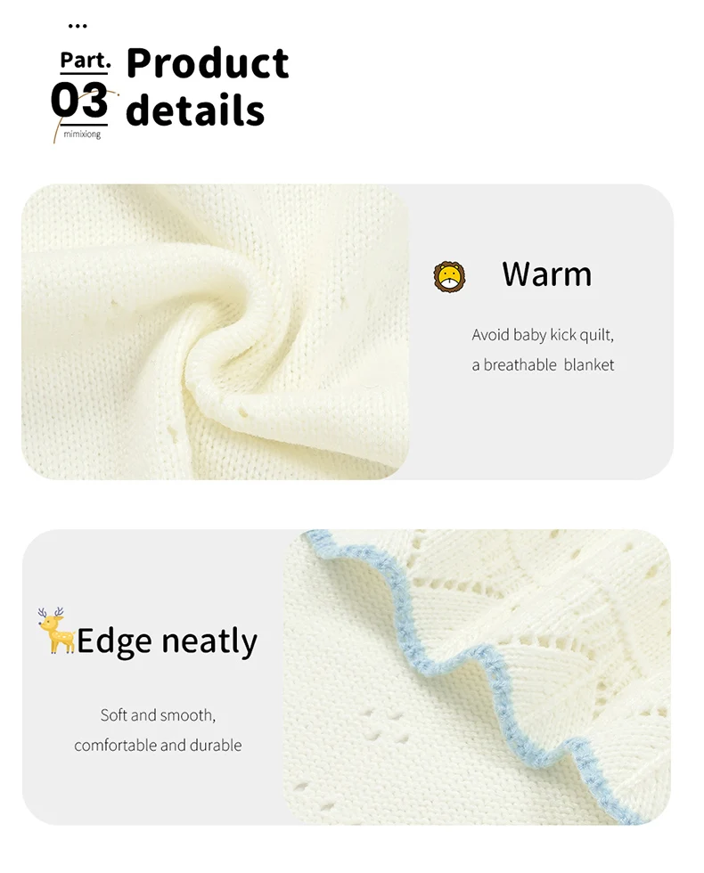 Baby Blankets Newborn 90*70cm Knitting Dual-Use Infant Boys Girls Stroller Swaddle Wrap Quilts Breathable Toddler Receiving Mats