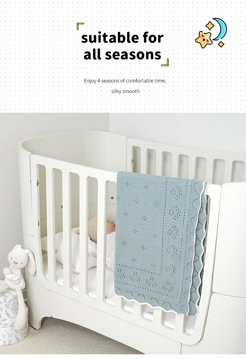 Baby Blankets Newborn 90*70cm Knitting Dual-Use Infant Boys Girls Stroller Swaddle Wrap Quilts Breathable Toddler Receiving Mats