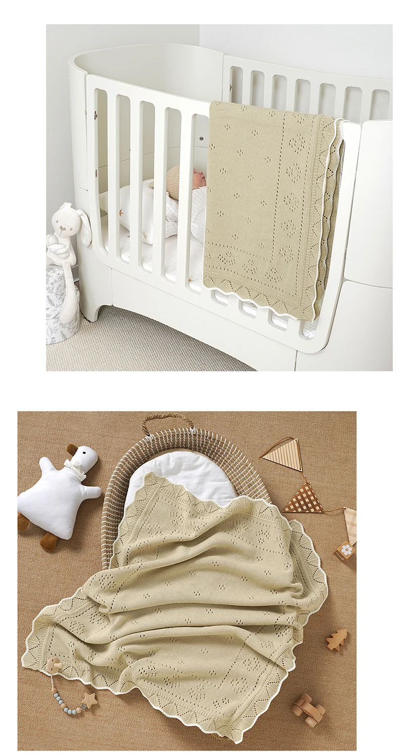 Baby Blankets Newborn 90*70cm Knitting Dual-Use Infant Boys Girls Stroller Swaddle Wrap Quilts Breathable Toddler Receiving Mats