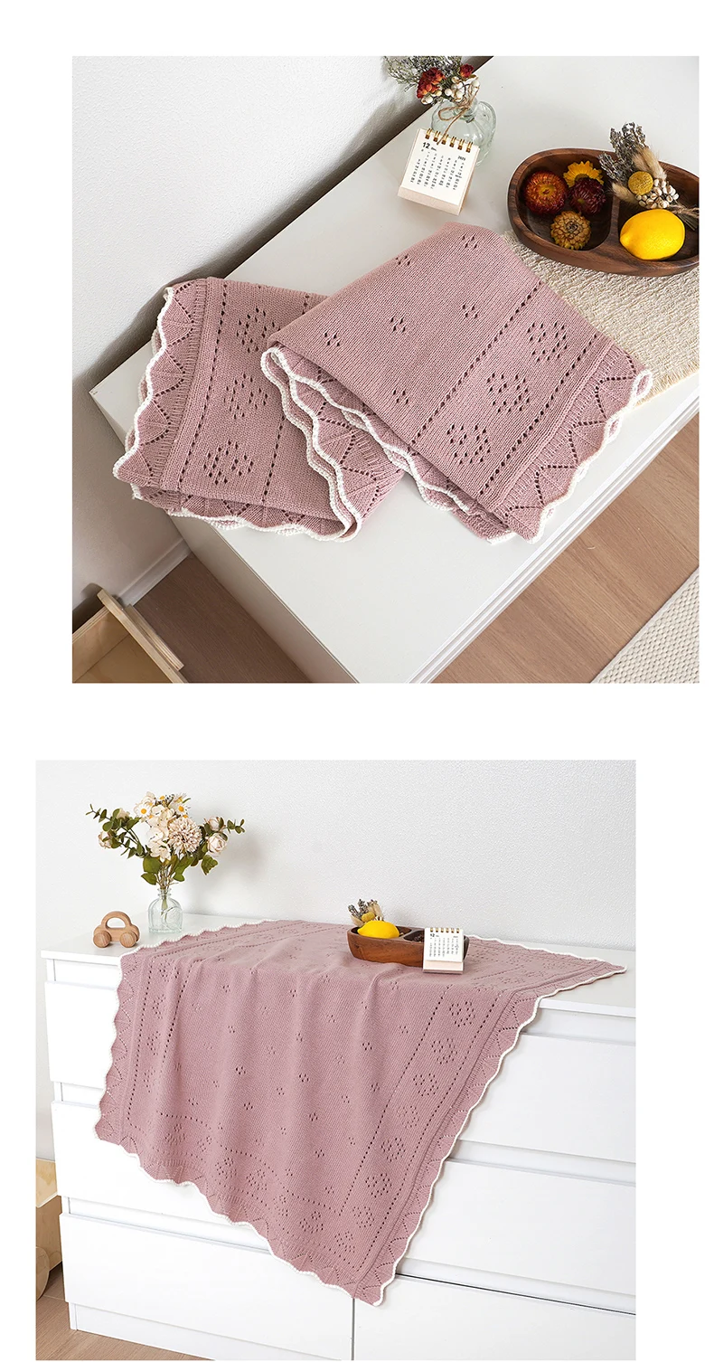 Baby Blankets Newborn 90*70cm Knitting Dual-Use Infant Boys Girls Stroller Swaddle Wrap Quilts Breathable Toddler Receiving Mats
