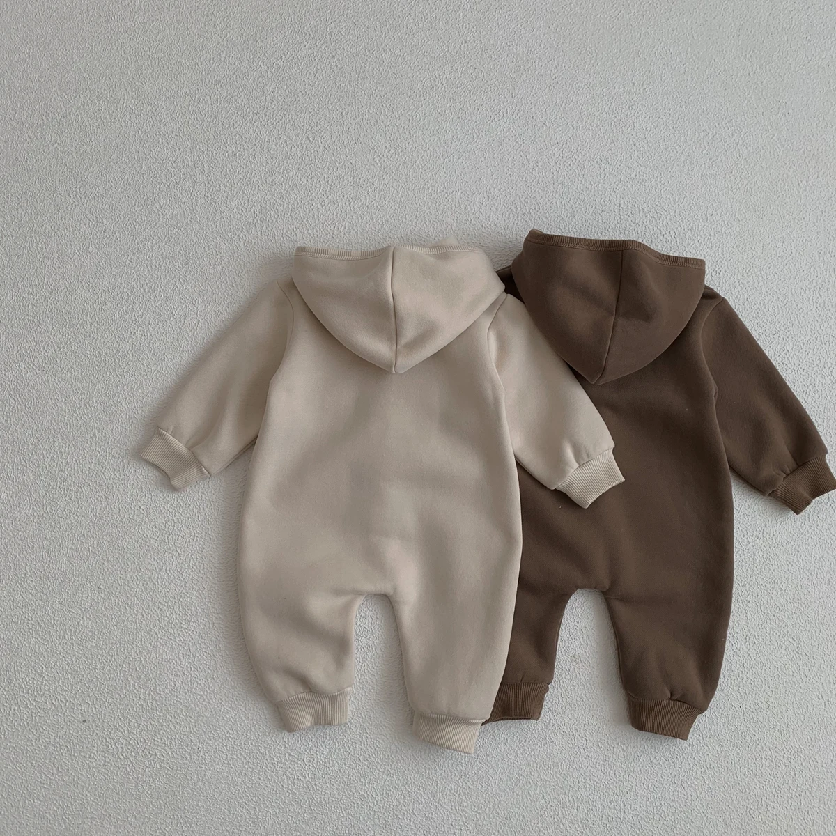 Ready Stock Newborn Baby Clothes Winter Baby Jumpsuit Bear Cute Hooded Baby Bodysuit Warm 0-2 Years Old