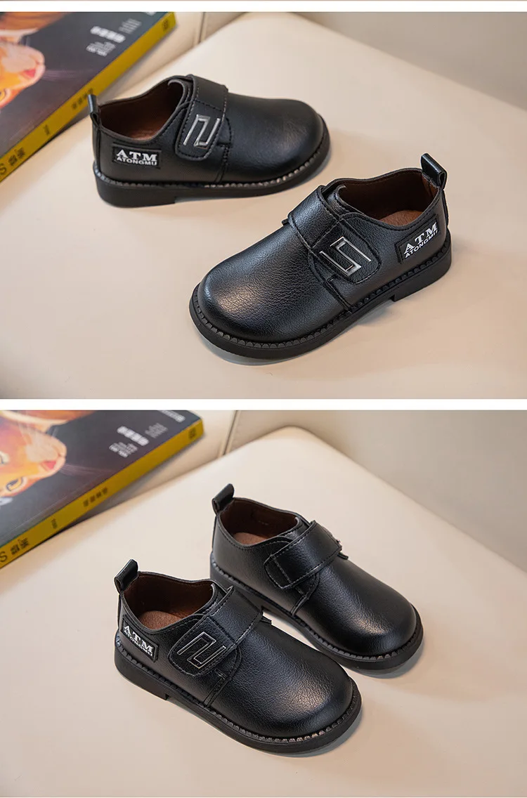 Boy Leather Shoe Spring Autumn Soft Kids Party Shoes Fashion Black Classic Children's Versatile Loafers for School Performance
