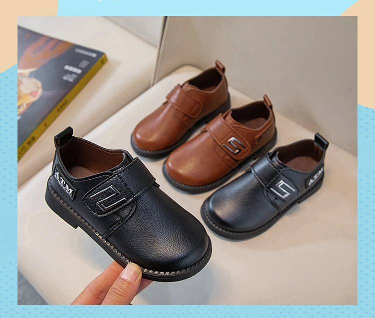 Boy Leather Shoe Spring Autumn Soft Kids Party Shoes Fashion Black Classic Children's Versatile Loafers for School Performance