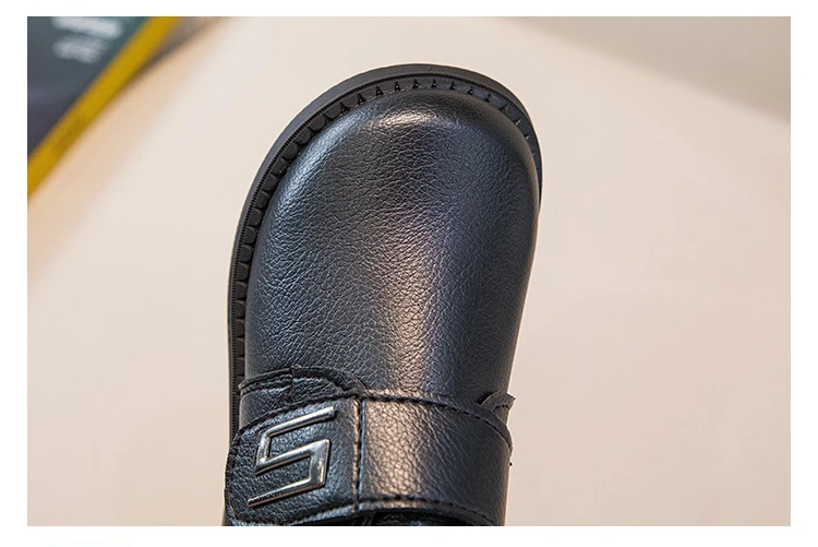 Boy Leather Shoe Spring Autumn Soft Kids Party Shoes Fashion Black Classic Children's Versatile Loafers for School Performance