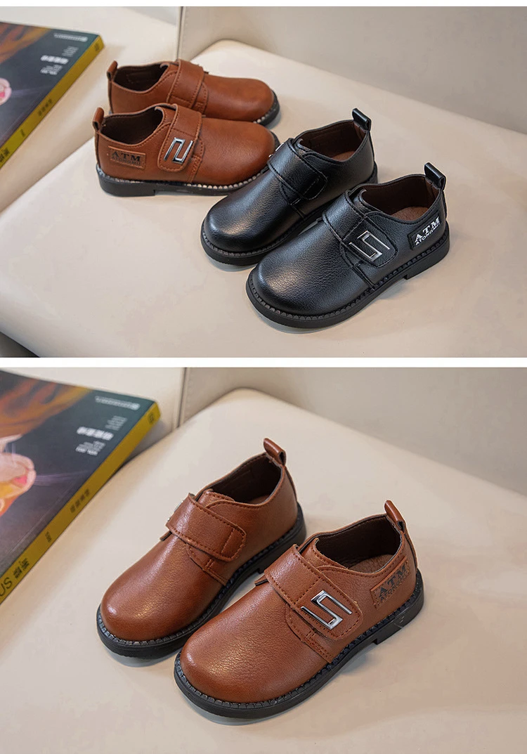Boy Leather Shoe Spring Autumn Soft Kids Party Shoes Fashion Black Classic Children's Versatile Loafers for School Performance