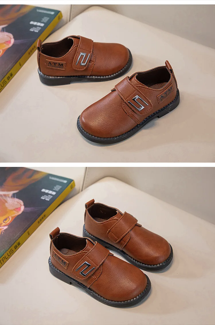 Boy Leather Shoe Spring Autumn Soft Kids Party Shoes Fashion Black Classic Children's Versatile Loafers for School Performance