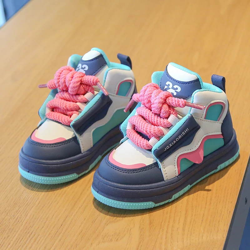 Children's Spring Autumn New Sports Shoes Boy's Casual Trend Board Shoes High Top Girl's Fashion Dopamine Running Shoes Sneakers