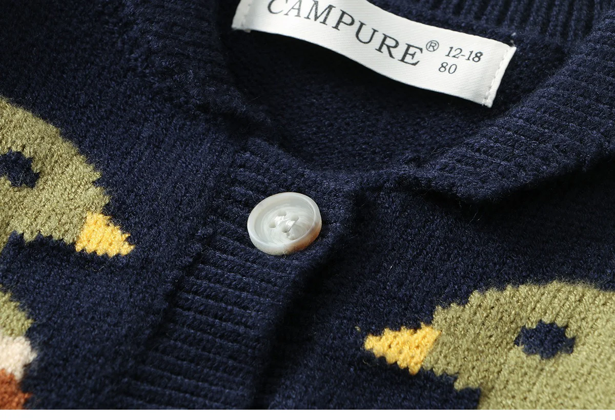 Ircomll Autumn New Thick 1-6Y Kids Knitted Cardigan Cute Duck Pattern Children Sweater Outerwear For Baby Boys Girls Daily Wear