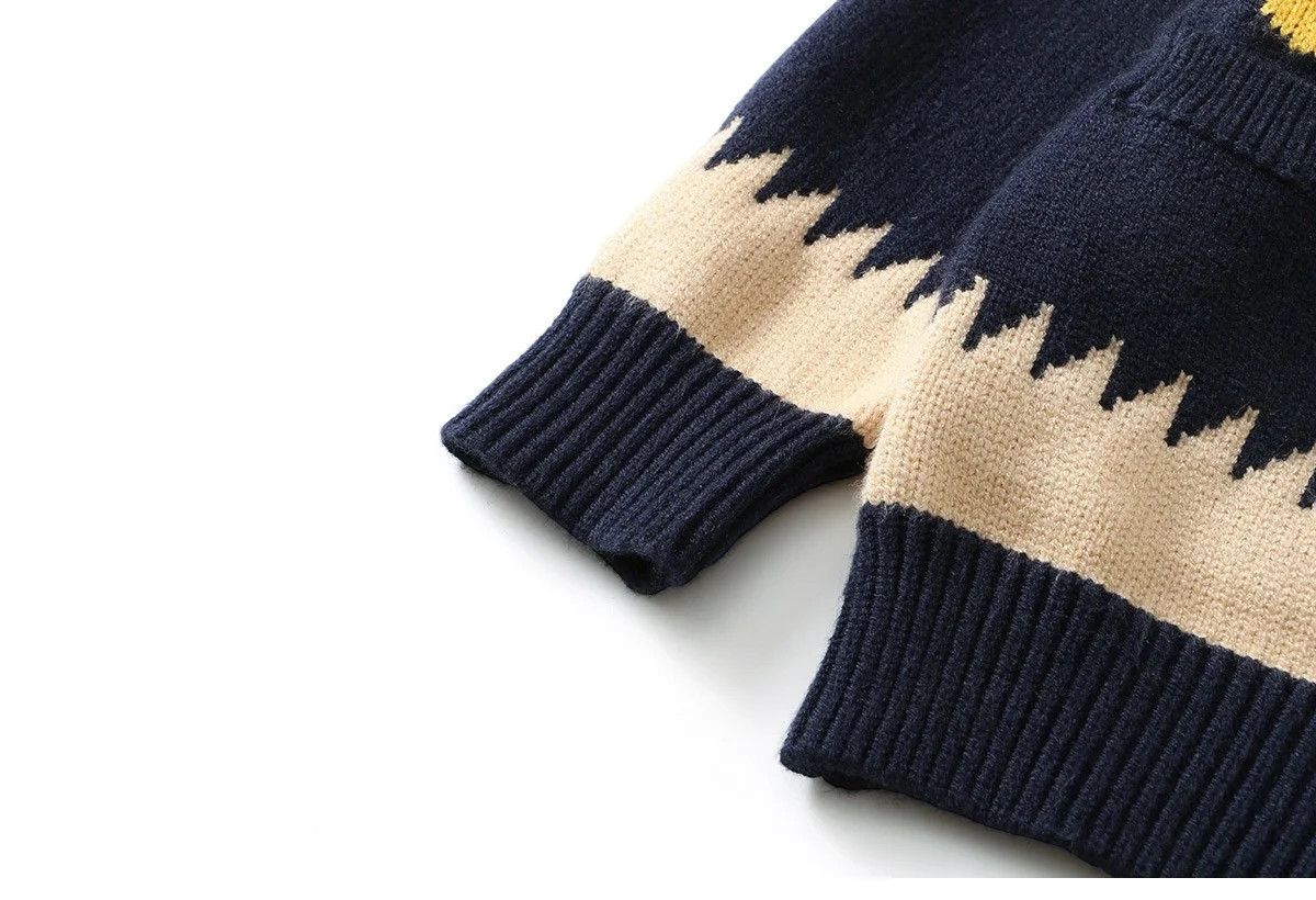 Ircomll Autumn New Thick 1-6Y Kids Knitted Cardigan Cute Duck Pattern Children Sweater Outerwear For Baby Boys Girls Daily Wear