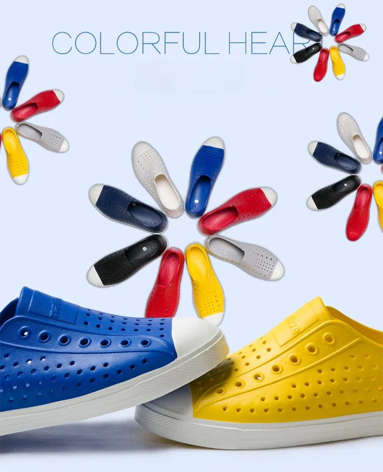 EVA Anti-slip Sports Sandals Slipper Big Child Sandal Unisex Garden Hole Shoe Summer Men Women Sandals Beach Wading Hollow Shoes