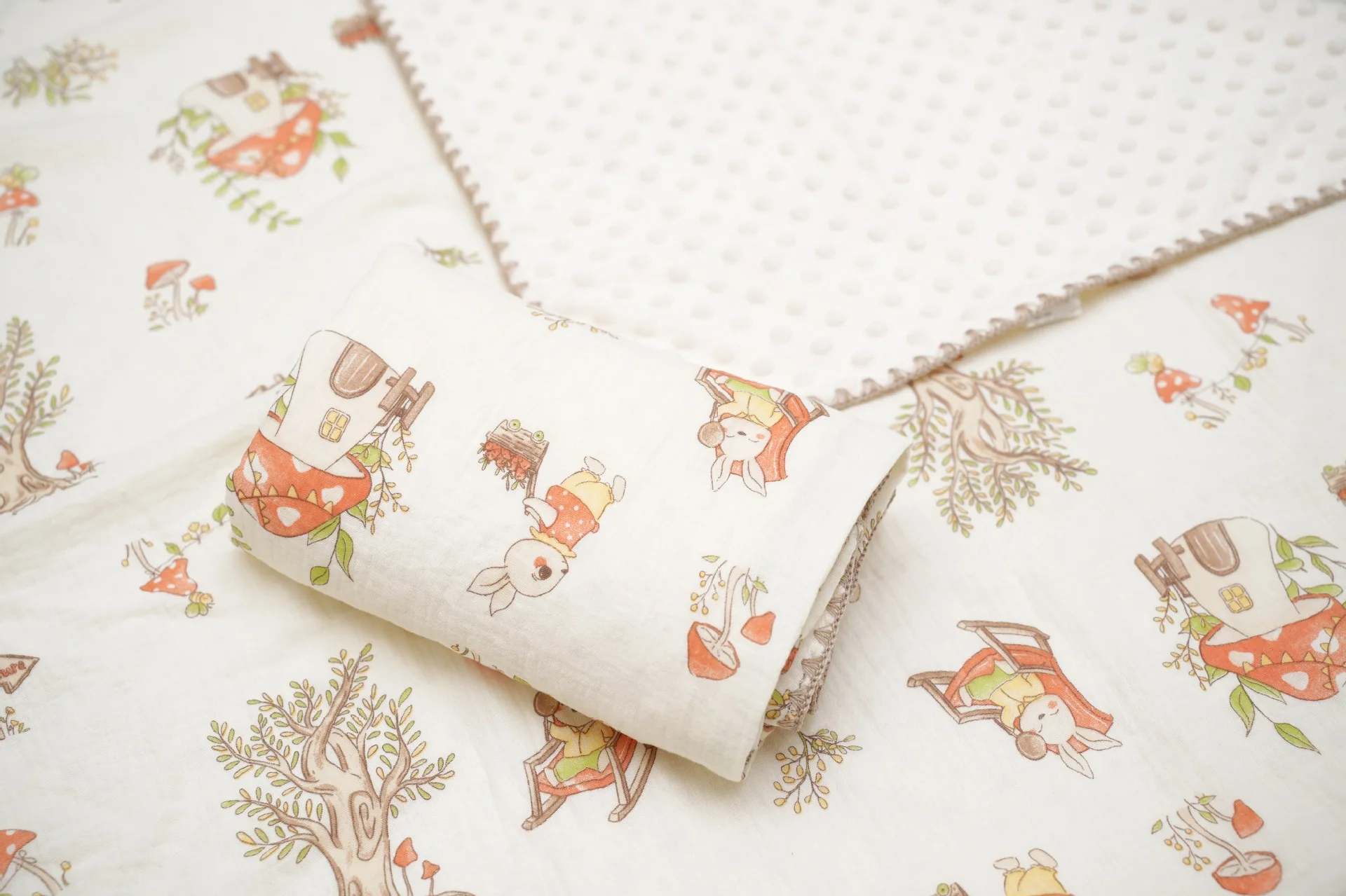 Newborn Bear Print Blanket Pure Cotton Double Gauze Blanket Baby Blanket Bath Towel Baby Blanket Baby Swaddle 100X100CM