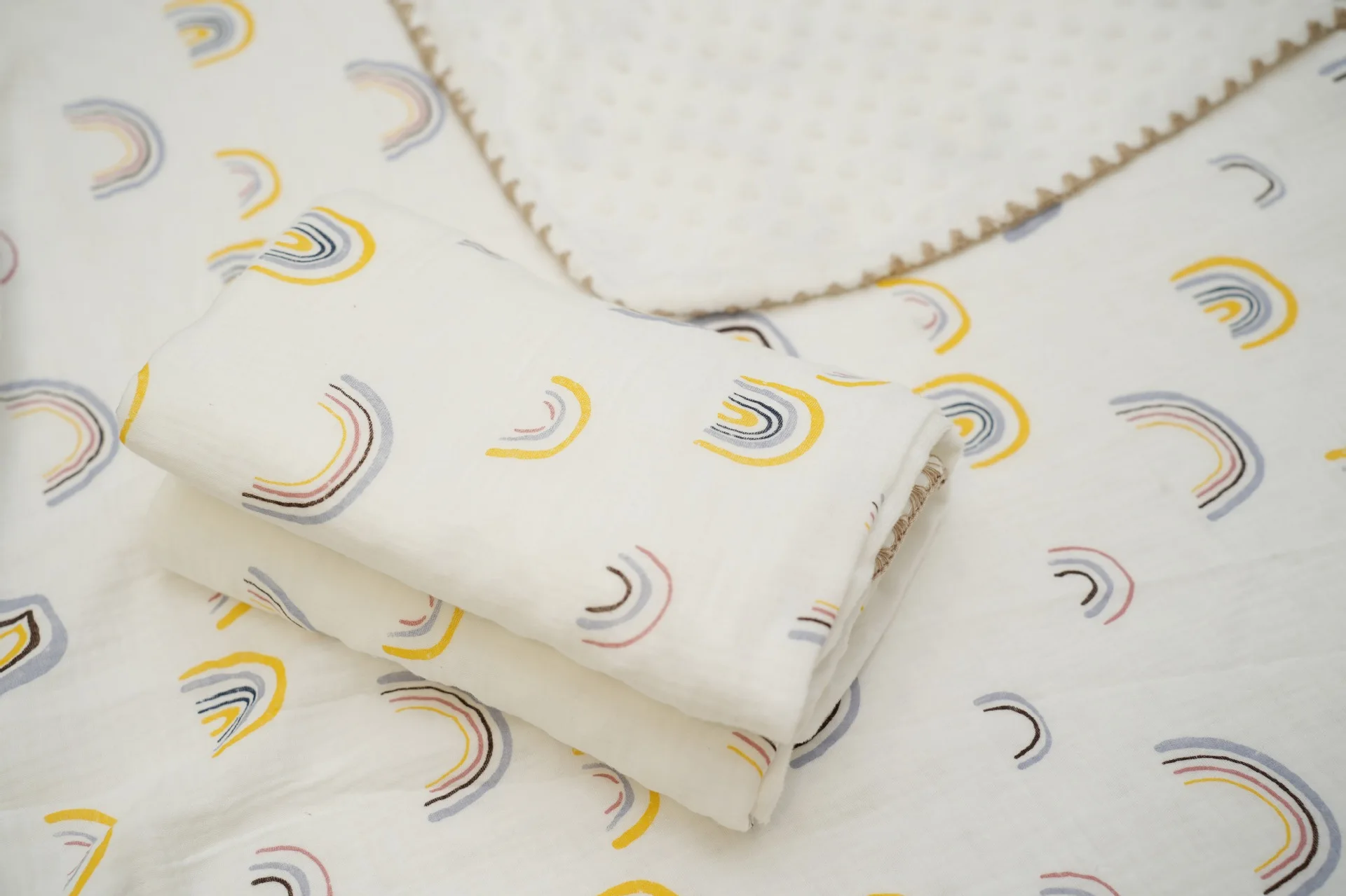 Newborn Bear Print Blanket Pure Cotton Double Gauze Blanket Baby Blanket Bath Towel Baby Blanket Baby Swaddle 100X100CM
