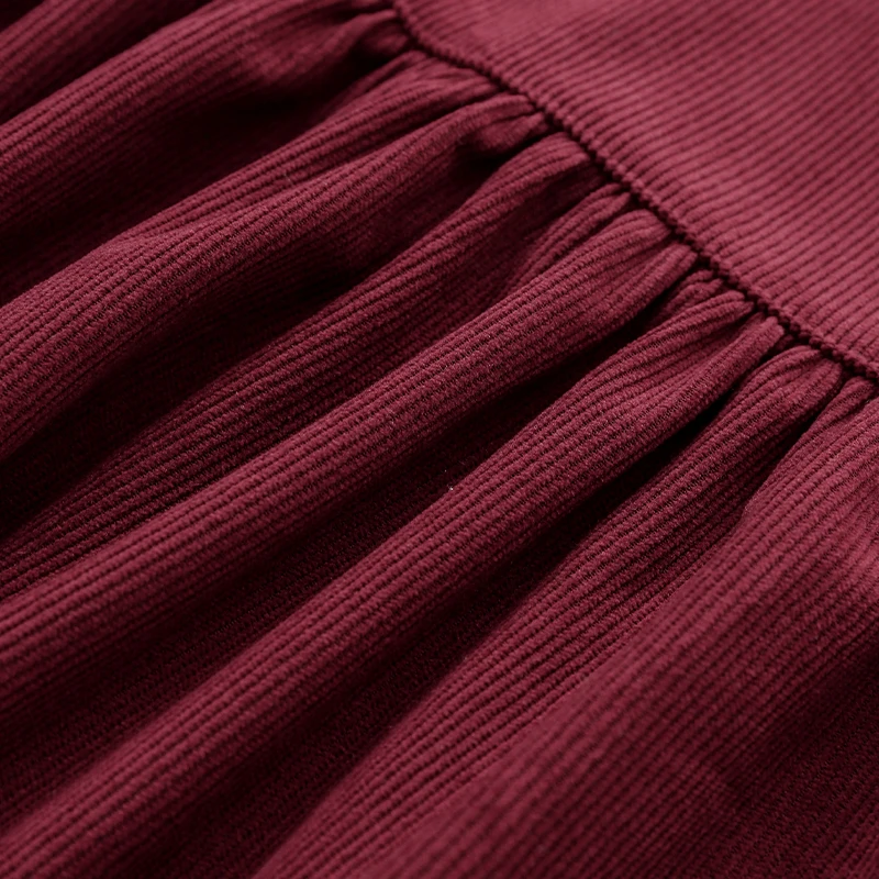 2026 Autumn New Retro Corduroy Adjustable Straps Dress Girls Casual Loose Sleeveless Ruched Dresses Children's Clothing