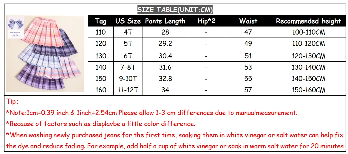 3-12Years Girls Checkered Skirt College Style Clothing 2026 Spring Summer Teen Kid Fashion JK Striped Pleated Skirt with Bow Tie