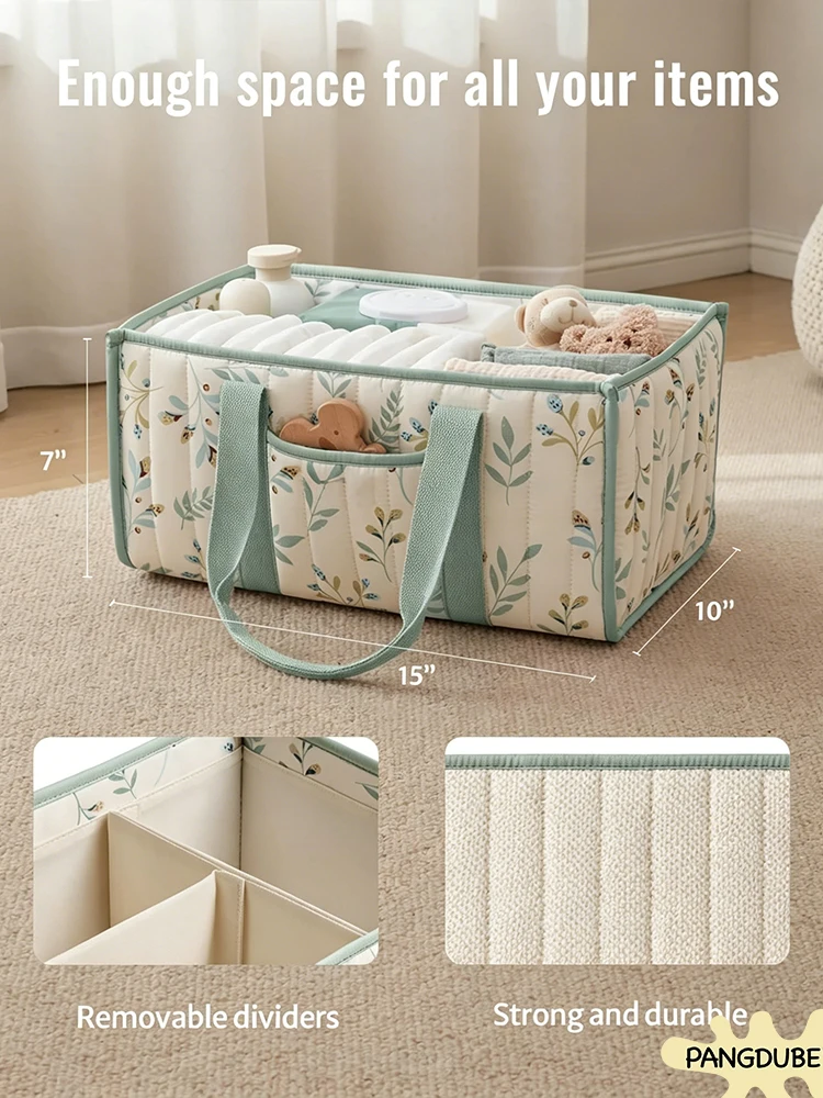 PANGDUBE Diaper Stacker Organizer Baby Diaper Bag Storage Caddy for Newborn Items Nappy Holder Gift for Baby Shower