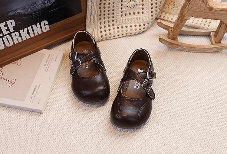 Children PU Leather Girls Student Kids Shoes 2026 Autumn New Fashion Elegant Comfortable French Style Mary Jane Casual Loafer