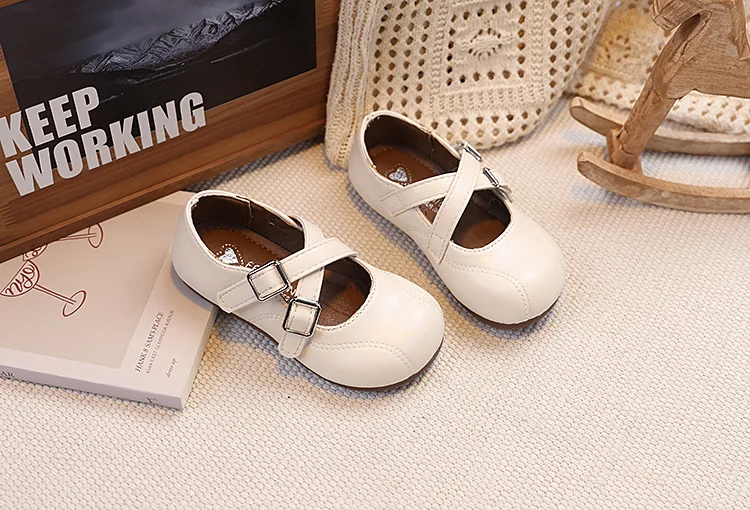Children PU Leather Girls Student Kids Shoes 2026 Autumn New Fashion Elegant Comfortable French Style Mary Jane Casual Loafer