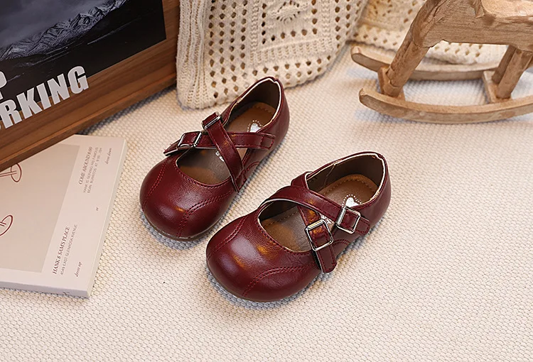 Children PU Leather Girls Student Kids Shoes 2026 Autumn New Fashion Elegant Comfortable French Style Mary Jane Casual Loafer