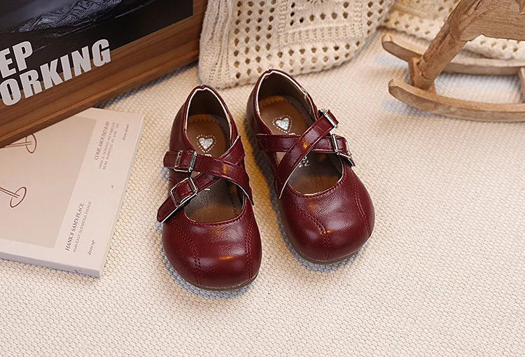 Children PU Leather Girls Student Kids Shoes 2026 Autumn New Fashion Elegant Comfortable French Style Mary Jane Casual Loafer
