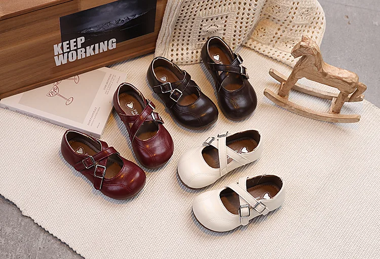 Children PU Leather Girls Student Kids Shoes 2026 Autumn New Fashion Elegant Comfortable French Style Mary Jane Casual Loafer