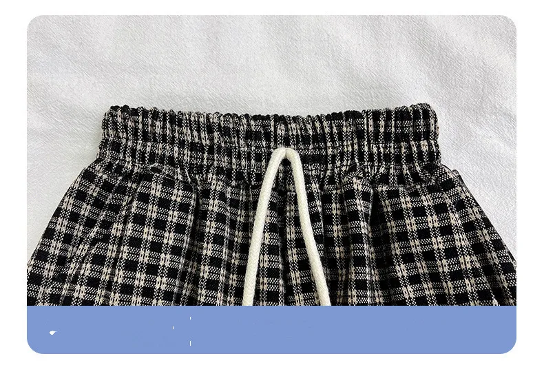 Spring Autumn Kids Harem Pants Long Trousers For Boys and Girls Plaid Children Pants