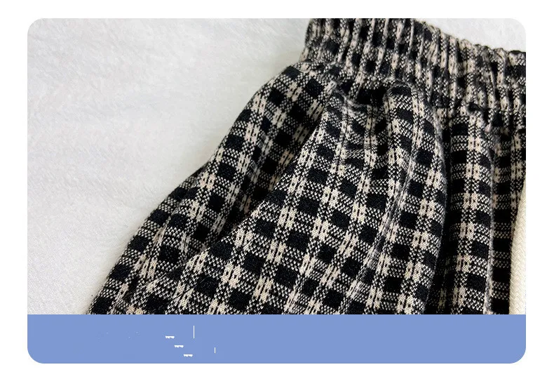 Spring Autumn Kids Harem Pants Long Trousers For Boys and Girls Plaid Children Pants