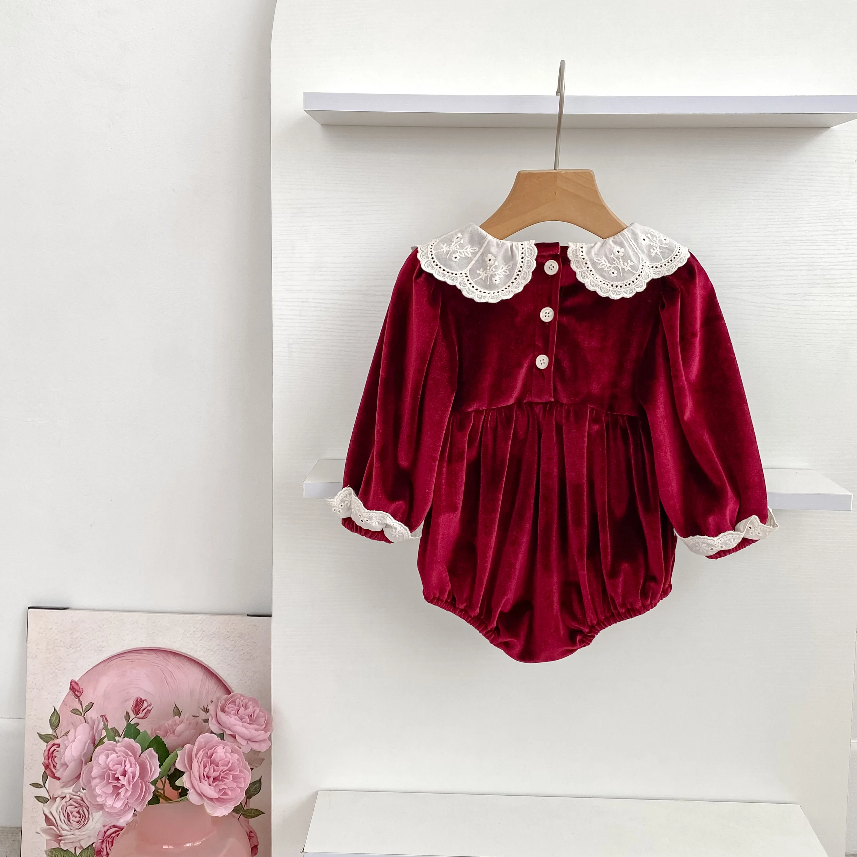 New Christmas Kids Party Dress Baby Bodysuits Sisters Clothes Autumn Sisters Girls Princess Dress Lace Red New Year Kids Clothes