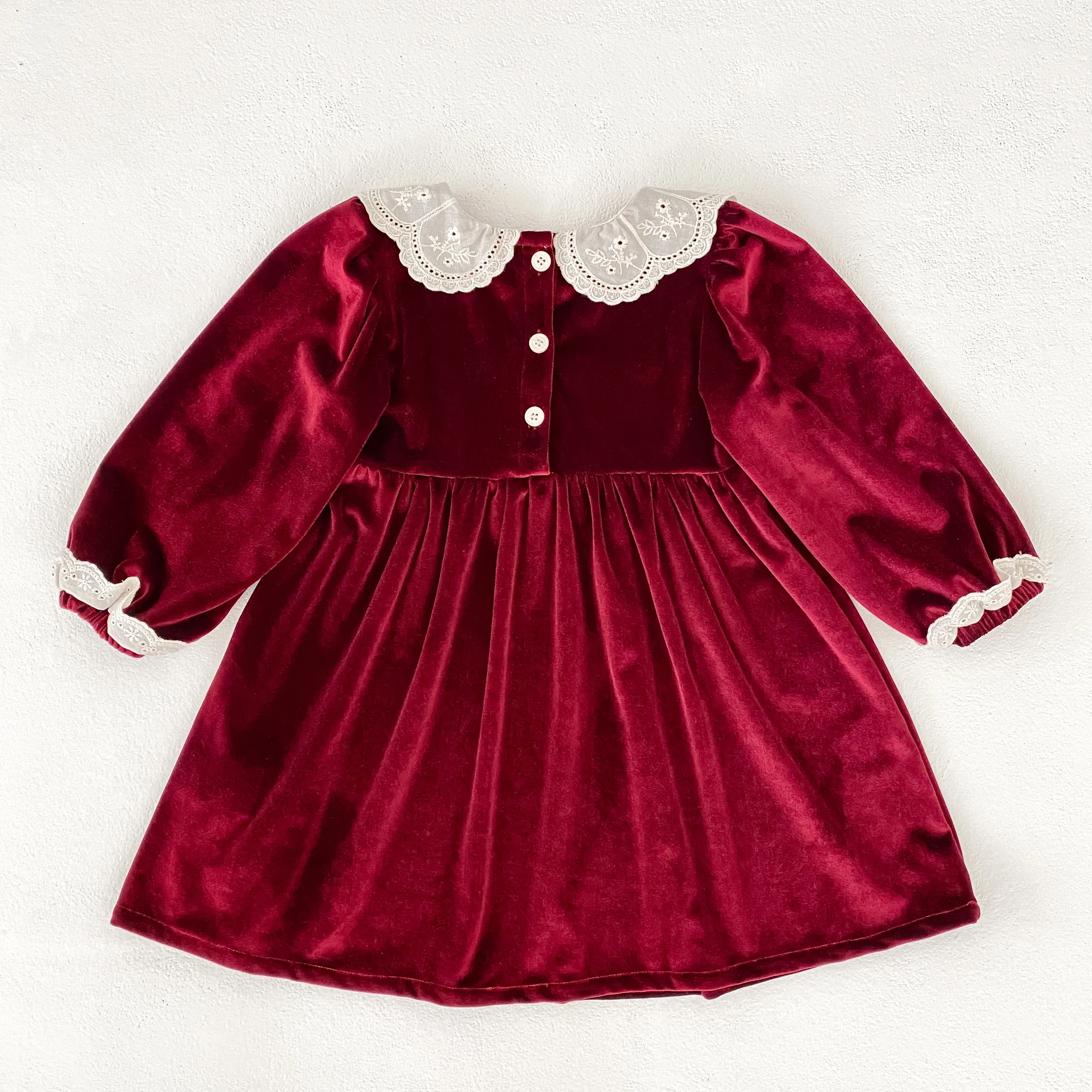 New Christmas Kids Party Dress Baby Bodysuits Sisters Clothes Autumn Sisters Girls Princess Dress Lace Red New Year Kids Clothes