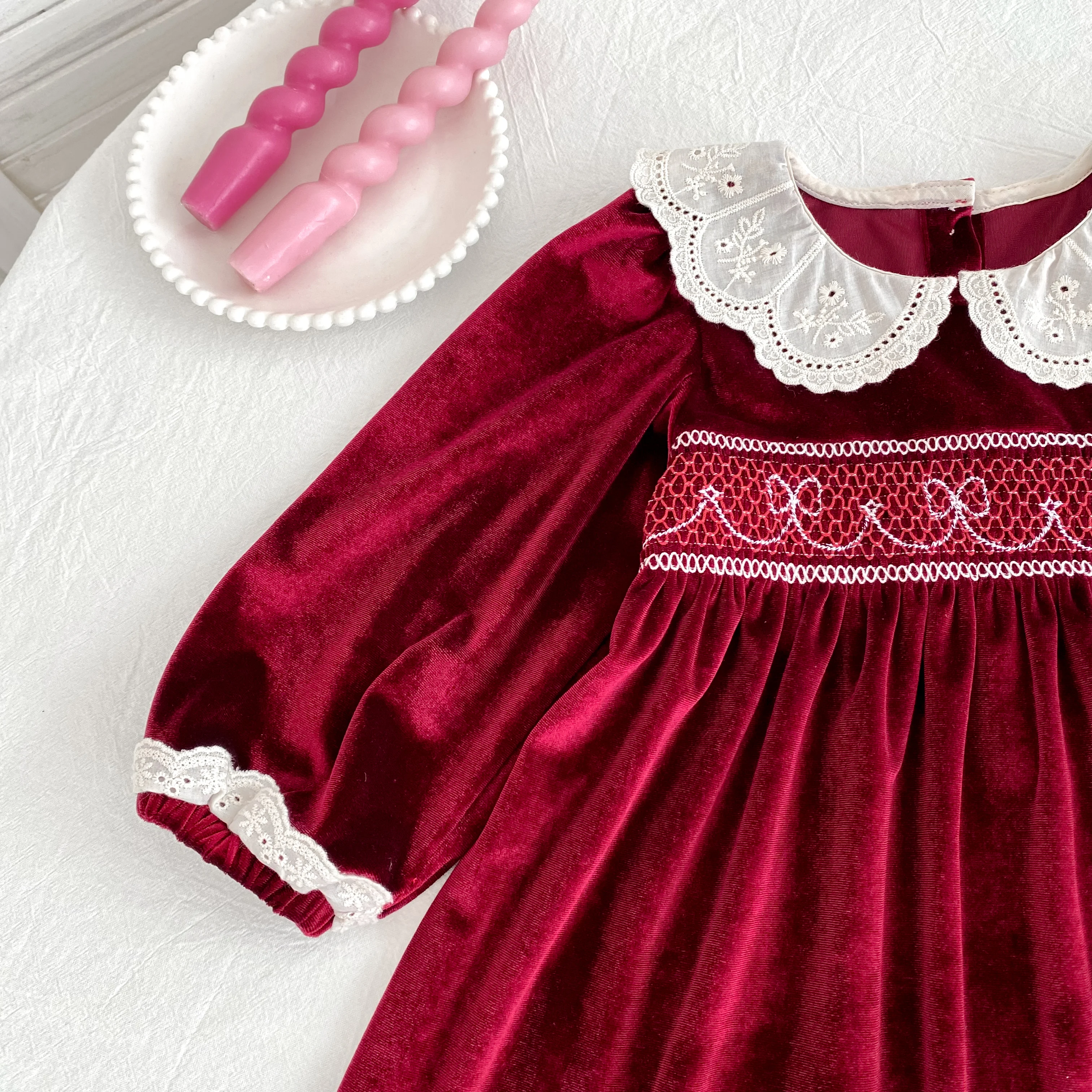 New Christmas Kids Party Dress Baby Bodysuits Sisters Clothes Autumn Sisters Girls Princess Dress Lace Red New Year Kids Clothes
