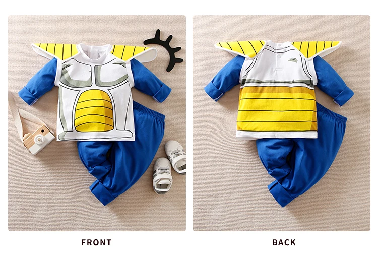 Baby Anime Set Long Sleeved Long Pants Made Of Pure Cotton High-Quality Two-Piece Set For Boys And Babies In Spring And Autumn