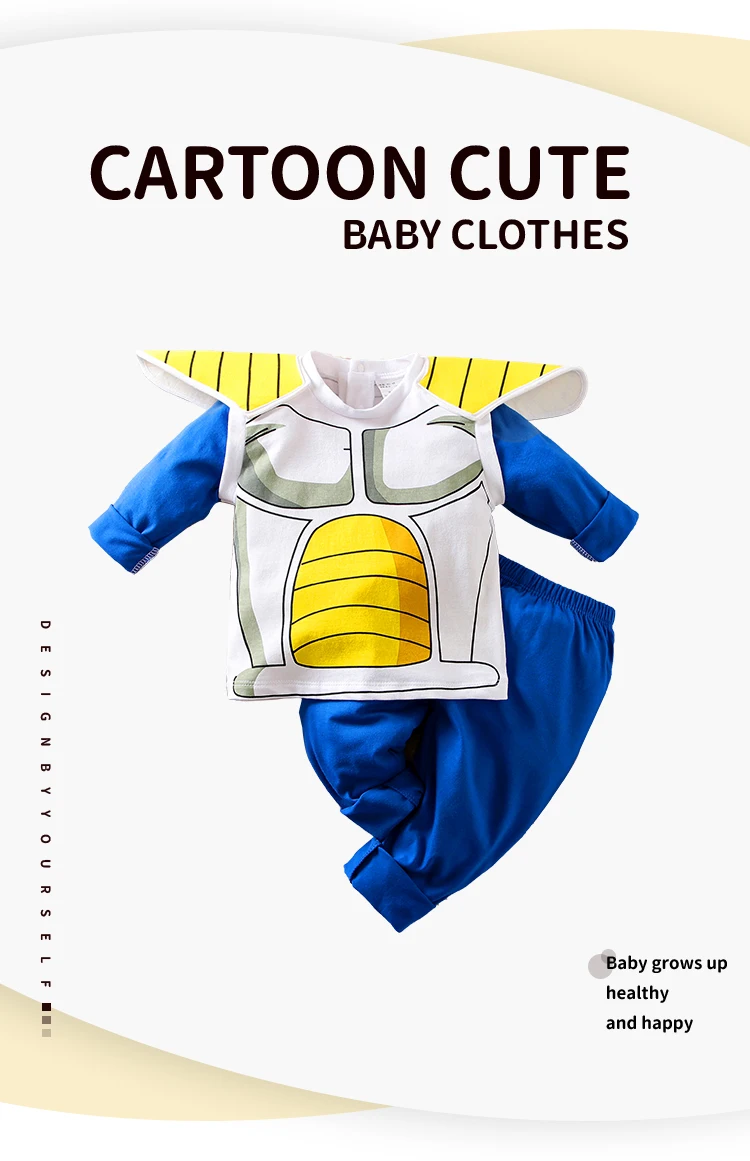Baby Anime Set Long Sleeved Long Pants Made Of Pure Cotton High-Quality Two-Piece Set For Boys And Babies In Spring And Autumn