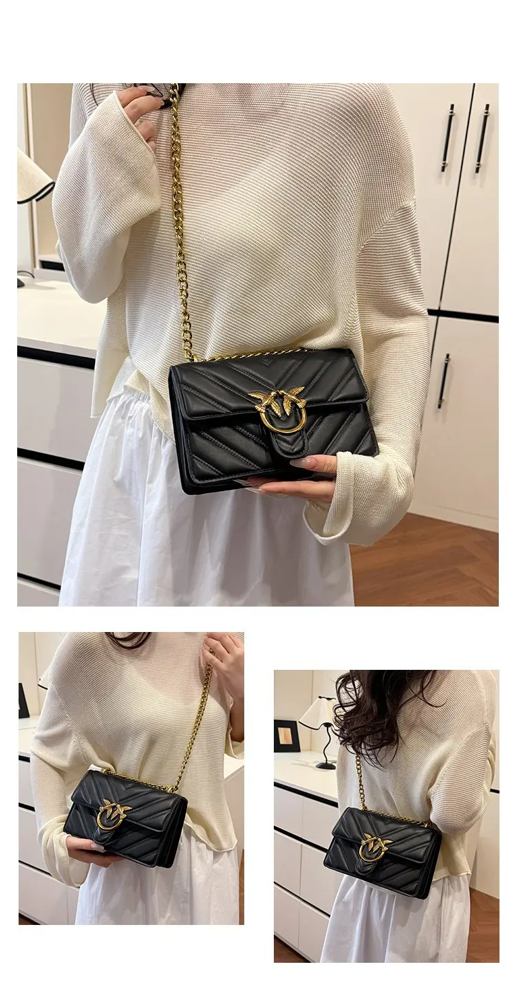 Stylish Leather Diaper Bag, Elegant Crossbody Handbag For Women, Luxury Designer Logo Large Capacity Tote Mommy Bag