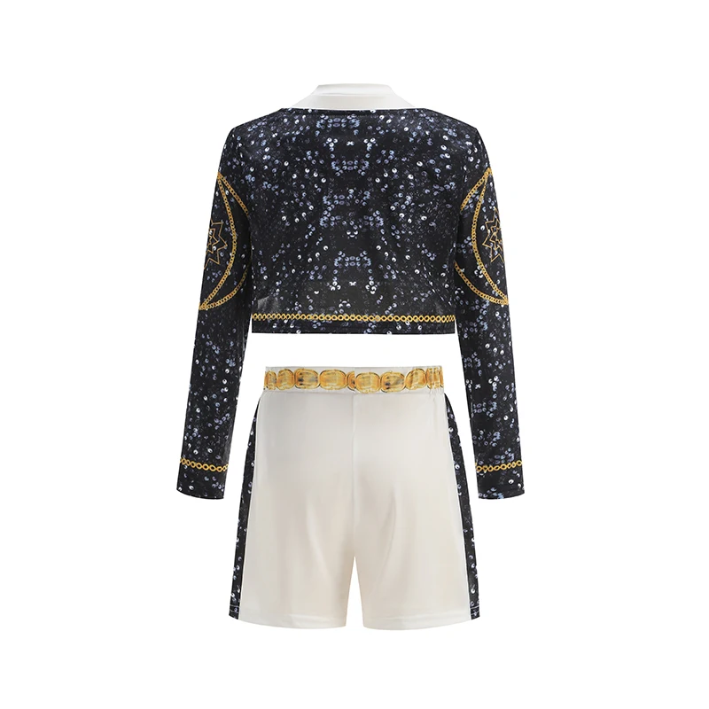 Girls Pop Singer Show Costume Girls 3PCS Set Top and Shorts Set Hip-hop Dance Stage Performance Set 2026 New Cosplay Costume