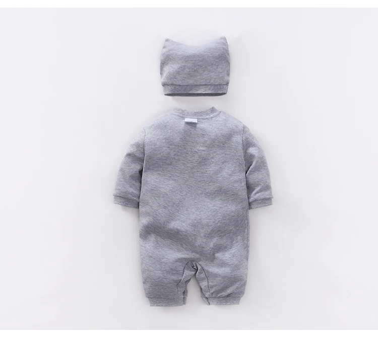 Newborn Baby Totoro Romper with Hat Set Cute Cartoon Infant Jumpsuit Cotton Long Sleeve Baby Boys Girls One-Piece Outfit