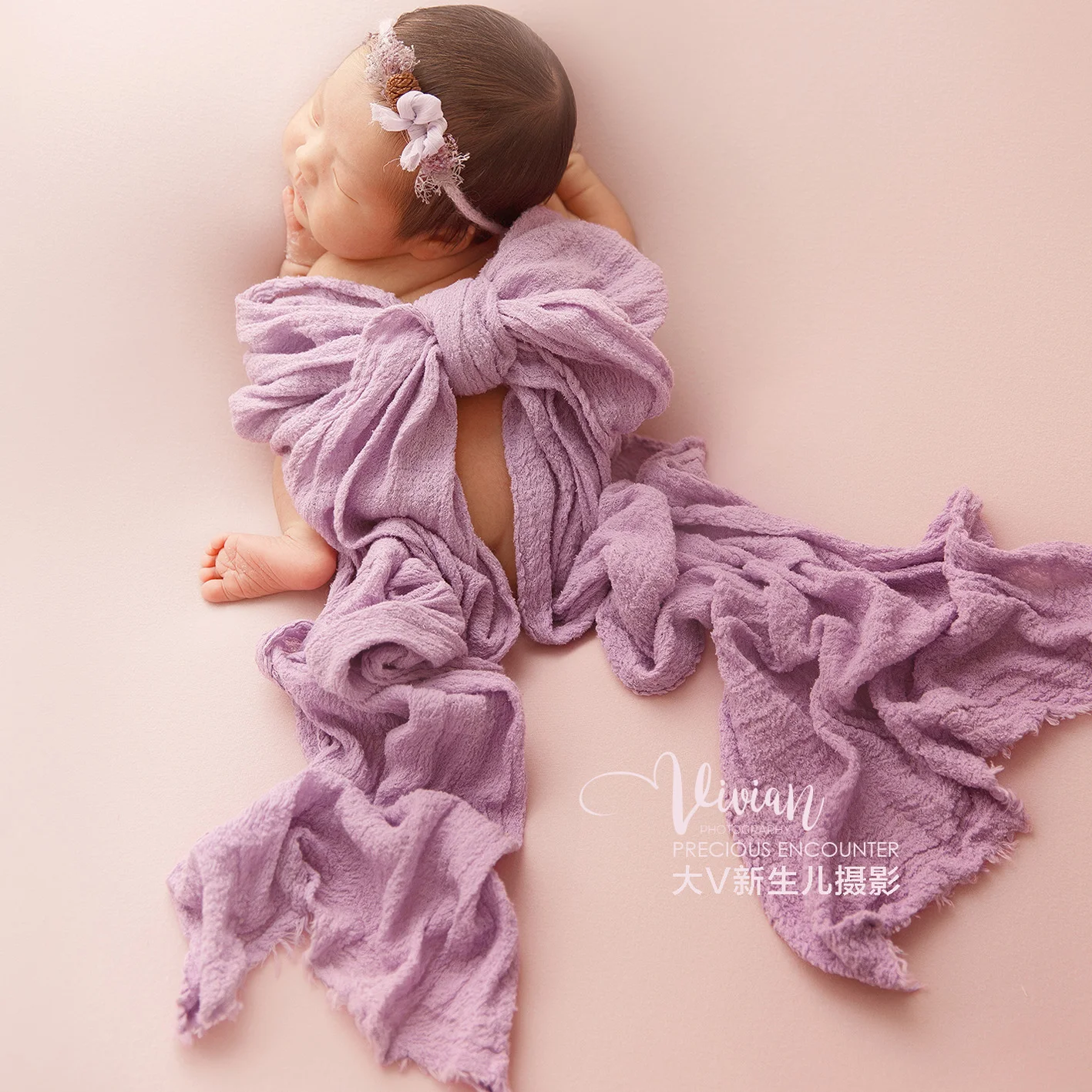 Newborn Photography Props Soft High Stretchable Cotton Seersucker Wrap Baby Posing Aid Photoshoot Props Babies Photo Accessories