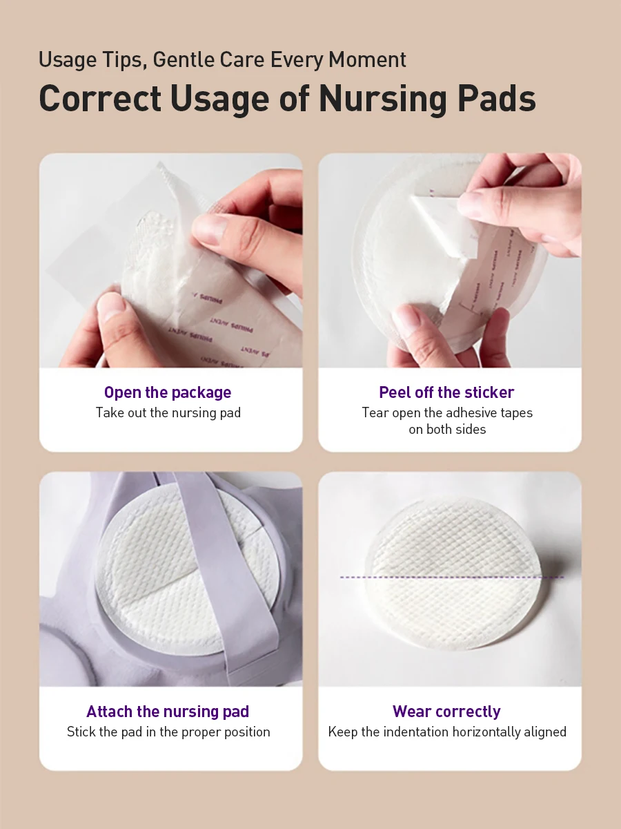 100pcs Avent Disposable Hypoallergenic Breast Pads High Absorbency Leak Proof 3D Nursing Pads For Sensitive Lactating Skin