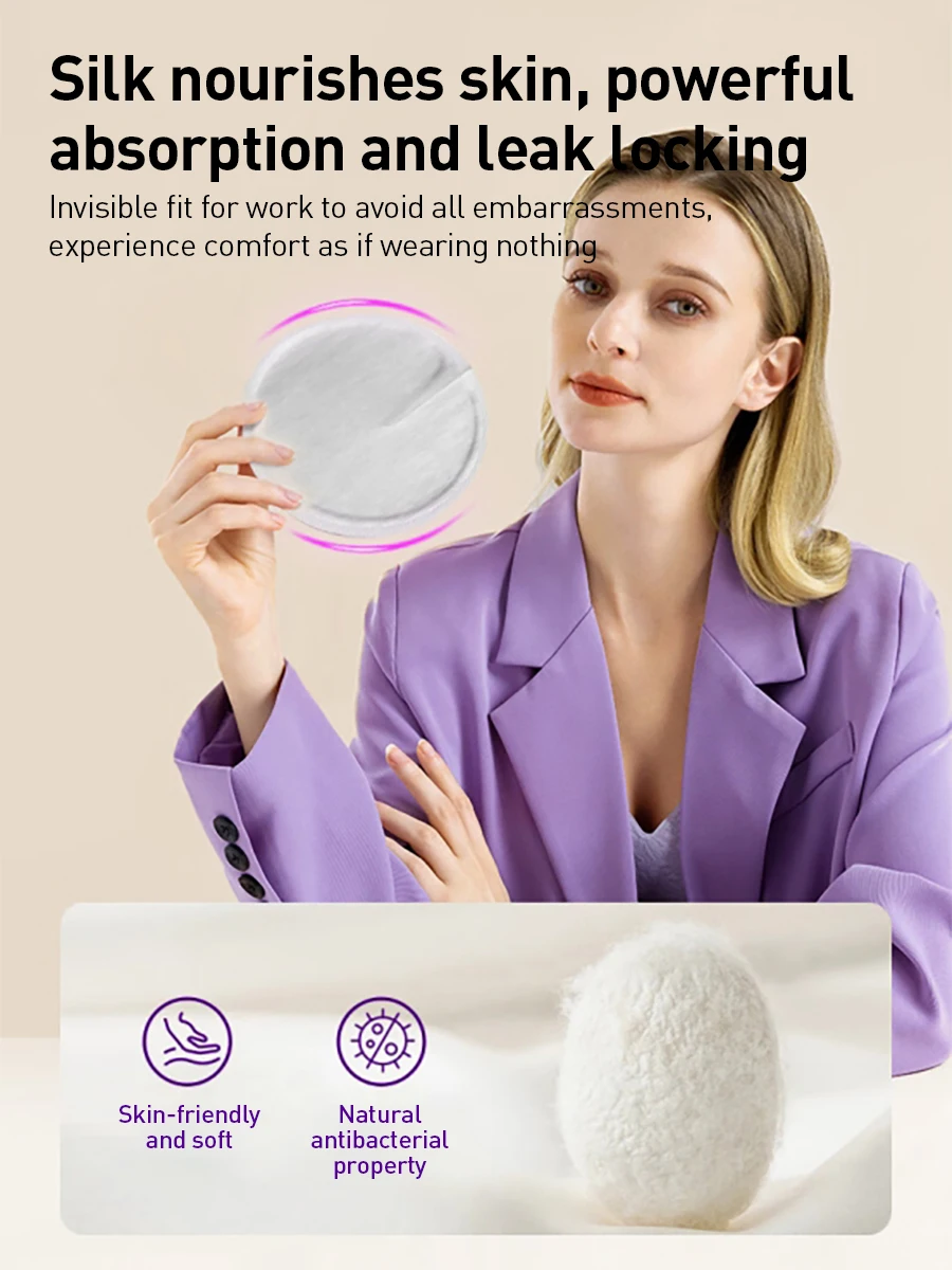 100pcs Avent Disposable Hypoallergenic Breast Pads High Absorbency Leak Proof 3D Nursing Pads For Sensitive Lactating Skin